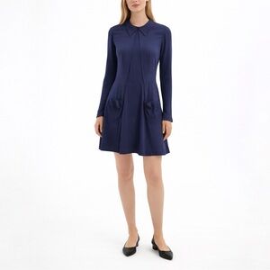 NWT & Other Stories Long Sleeve Dress in Navy Blue Size 36 (4 US)